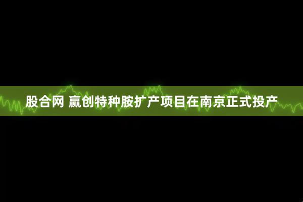 股合网 赢创特种胺扩产项目在南京正式投产